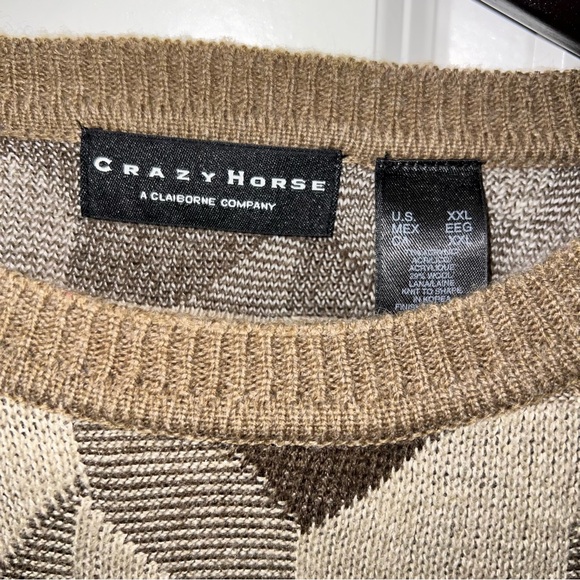 Vintage Crazy Horse Geometric Knit Sweater size XXL - Picture 4 of 6